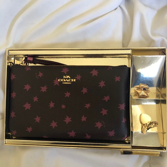 purple coach wristlet - Picture 1 of 4